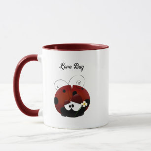 Love Bug Marienkäfer, Süßer Cartoon Valentinstag Tasse