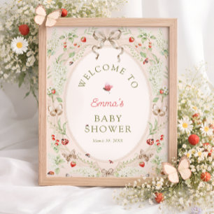 Love Bug Wildflower Boho Babyparty Willkommen  Poster