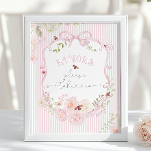 Love Bug Wildflower Geschenke Baby Shower Pink Poster