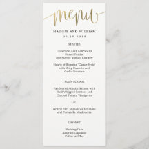 Love Calligraphy Menu Card Imitats Gold