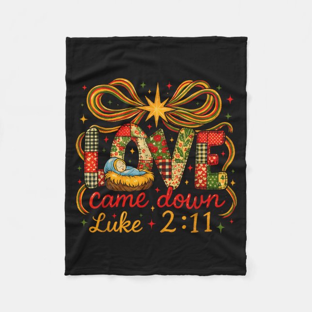 Love Came Down Luke 2_11 Patchwork Christmas  Fleecedecke (Vorderseite)
