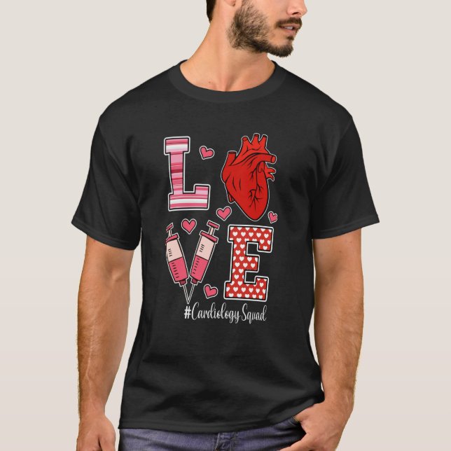 Love Cardiology Cardiologist Cardiac Nurse Valenti T-Shirt (Vorderseite)
