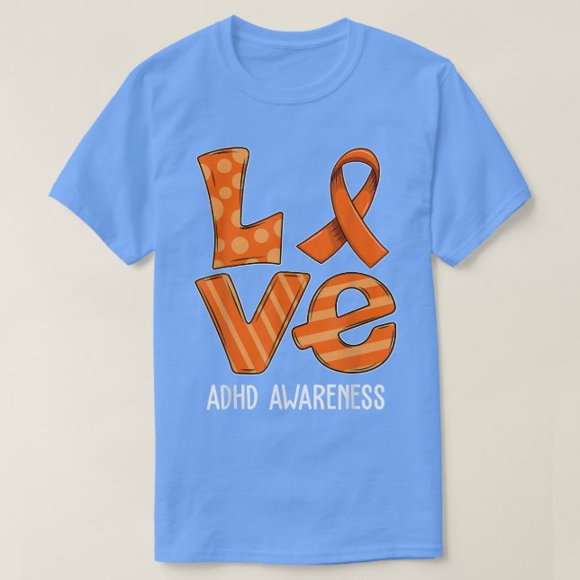 Love Cartoon Support ADHD Awareness 2022  T-Shirt (Design vorne)