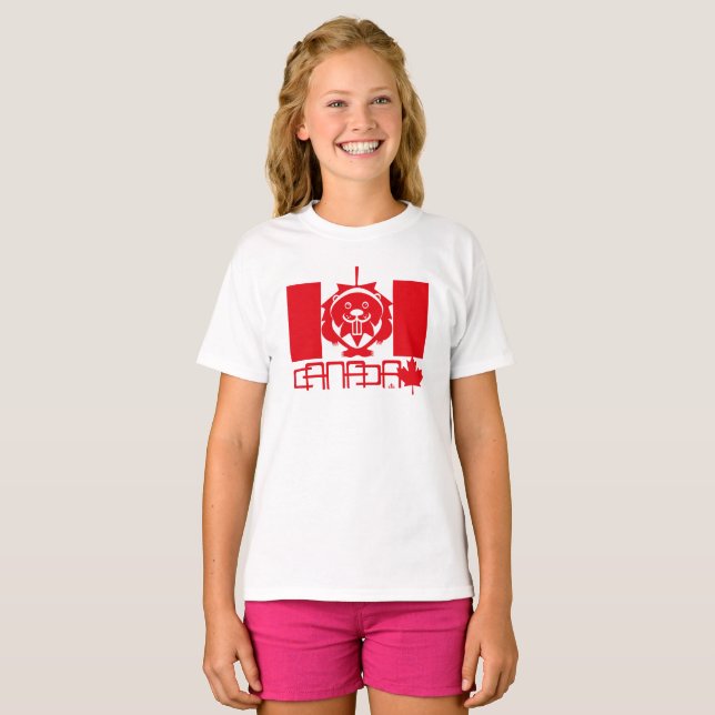  LOVE Castor/ Maple Bandera Canada by Masanser T-Shirt (Vorne ganz)