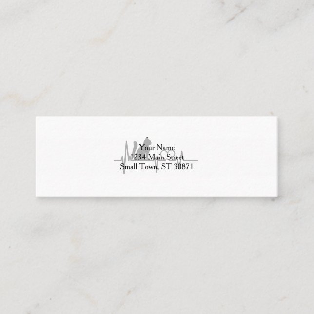 Love cat cardiogram - Choose background color Mini Visitenkarte (Vorderseite)