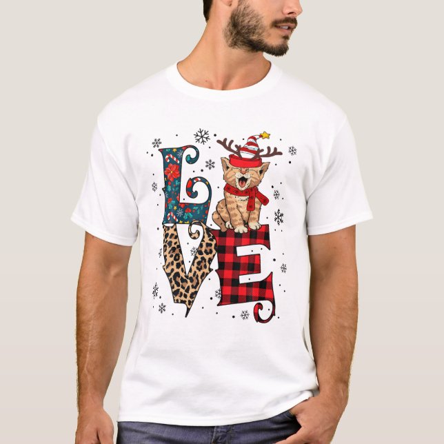 Love-Cat Christmas T-Shirt (Vorderseite)