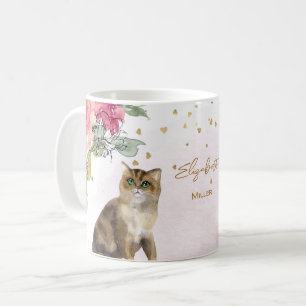 Love Cat Illustration Gold Glitzer Girl Gift Kaffeetasse