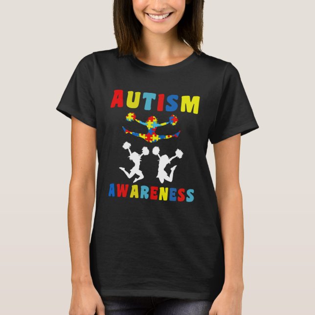 Love Cheerleading Puzzles Autism Awareness Kids Bo T-Shirt (Vorderseite)