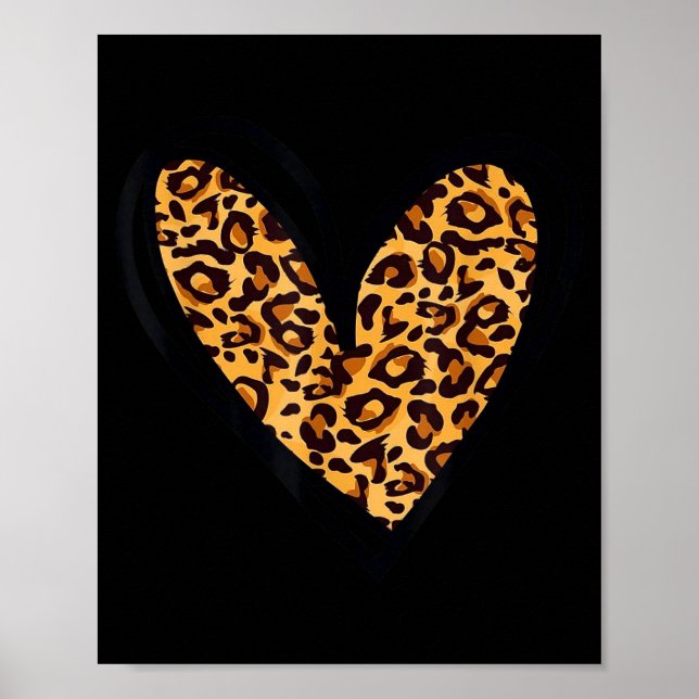 Love Cheetah Leopard Print Heart Valentines Day Gi Poster (Vorne)