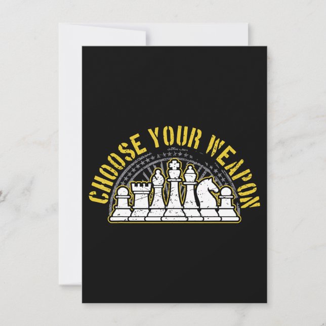 Love Chess Choose Your Weapon Gift CHESS Einladung (Vorderseite)