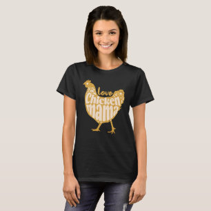 Love Chicken Mama Farmhouse-Typografie T-Shirt
