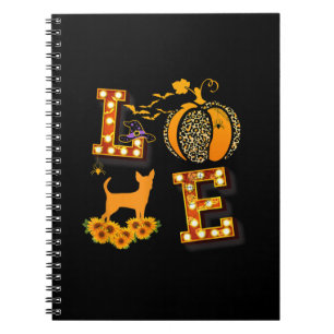 Love Chihuahua Leopard Print Pumpkin Halloween Notizblock