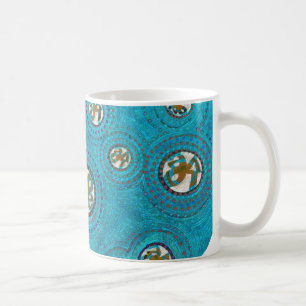 LOVE CIRCLES AND LINES OF SONG-BLUE COFFEE KAFFEETASSE