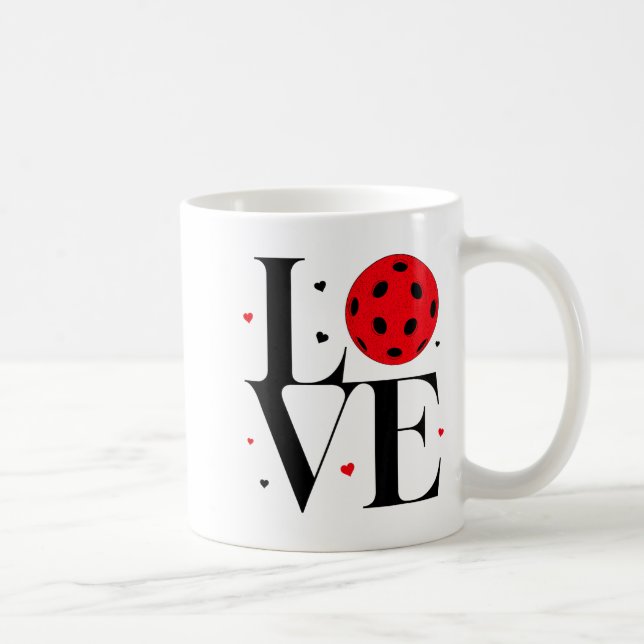 Love Ckleball Valentines Day Cute Red Heart  Kaffeetasse (Rechts)