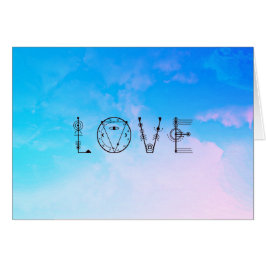 * LOVE Clouds Sky Watercolor Turquoise White