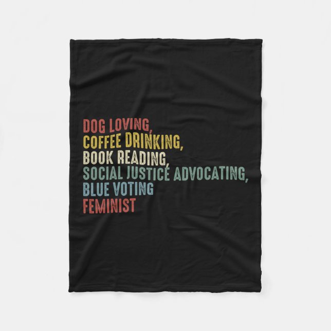 Love Coffee Drinking Book Reading Social Justice Fleecedecke (Vorderseite)