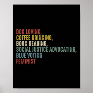 Love Coffee Drinking Book Reading Social Justice Poster