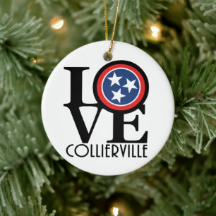LOVE Collierville Tennessee Keramik Ornament