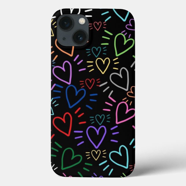 Love Colored Hearts Case-Mate iPhone Hülle (Rückseite)
