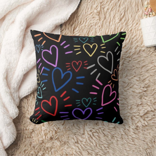 Love Colored Hearts Kissen (Decke)