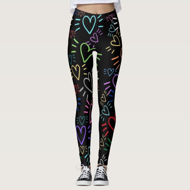 Love Colored Hearts Leggings (Vorderseite)
