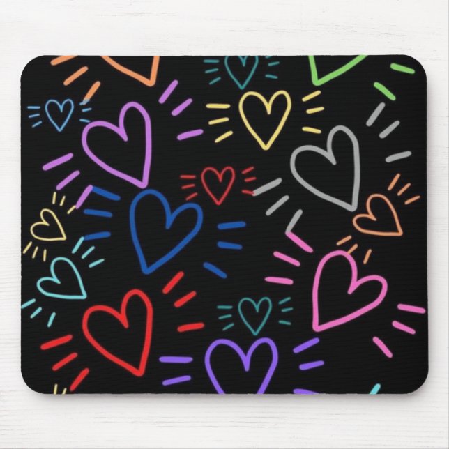 Love Colored Hearts Mousepad (Vorne)