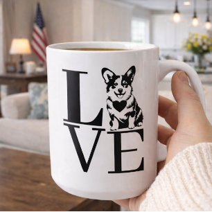 'LOVE' Corgi Liebhaber Hunde-Mamas Haustier-Eltern Kaffeetasse