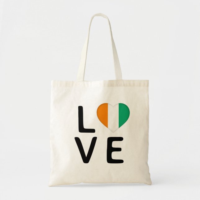 Love - Cote dIvoire Flag Tragetasche (Vorne)
