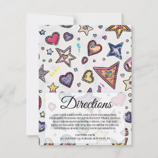 Love & Crystal Wedding Directions Insert Card Einladung