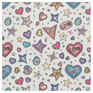 Love & Crystals | Crystal Hearts Nahtloses Muster Stoff