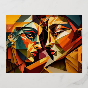 Love Cubism Folien Feiertagspostkarte