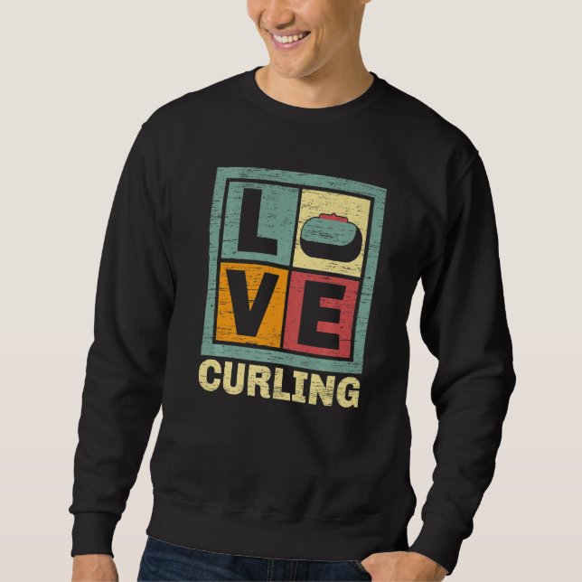 Love Curling Curler Sport Curling Stone Sweatshirt (Vorderseite)