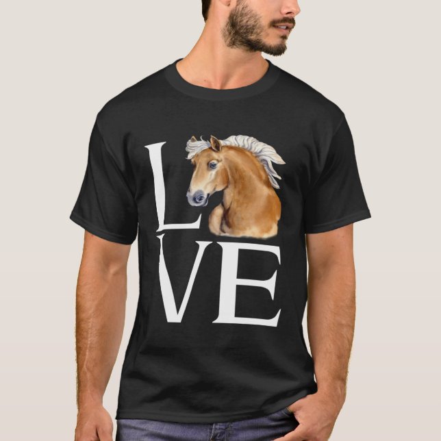 Love Cute Haflinger Horse T-Shirt (Vorderseite)