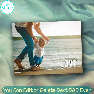 LOVE DAD Moderne elegante Typografie Foto Postkarte