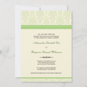 Love Damask Wedding Invitation (Limon/creme) Einladung