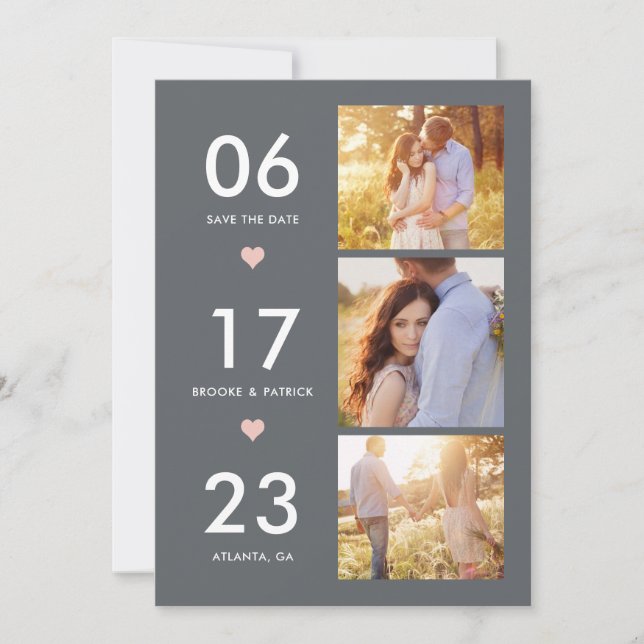 Love Date EDITABLE COLOR Save the Date Card Dankeskarte (Vorderseite)