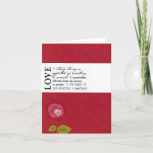 Love definition folded blank 4"x5.6" karte