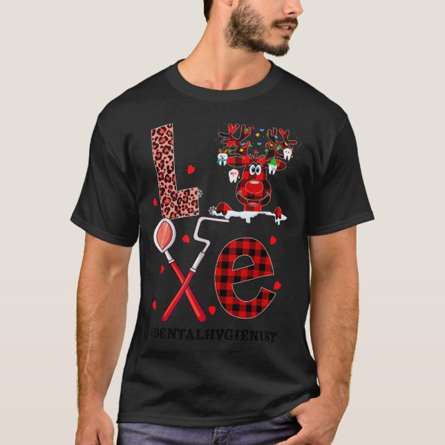 Love Dental Christmas Reindeer Dental Squad Xmas D T-Shirt (Vorderseite)