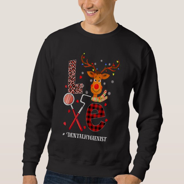 Love Dental Christmas Reindeer Dentist Dental Squa Sweatshirt (Vorderseite)