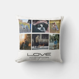 Love Dog Family Portrait Collage Design Kissen