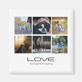 Love Dog Family Portrait Collage Design Magnet
