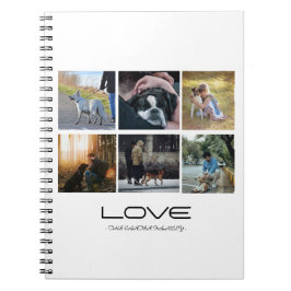 Love Dog Family Portrait Collage Design Notizblock