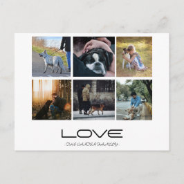 Love Dog Family Portrait Collage Design Postkarte
