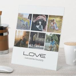 Love Dog Family Portrait Collage Design Sockelschild