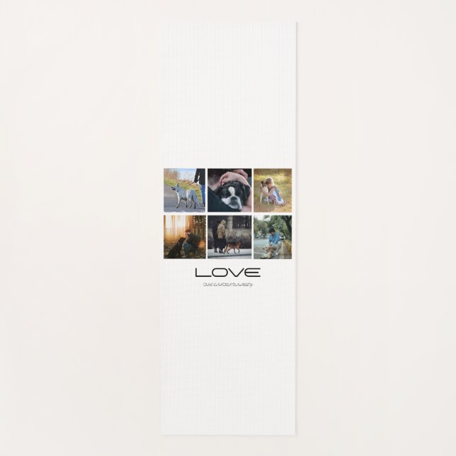 Love Dog Family Portrait Collage Design Yogamatte (Vorderseite)