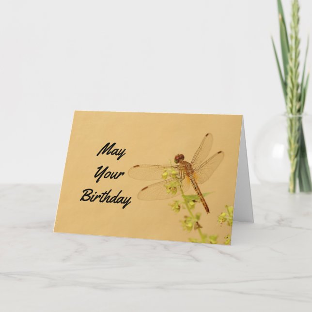Love Dragonfly Birthday Karte (Vorderseite)