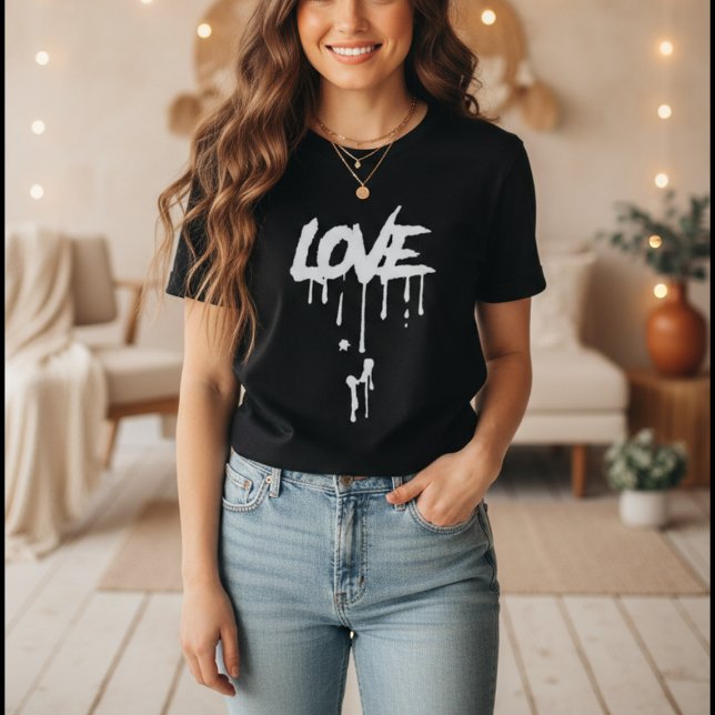 LOVE Drip Minimalist Grafik T-Shirt (LOVE Drip TMinimalist Graphic T-Shirt)