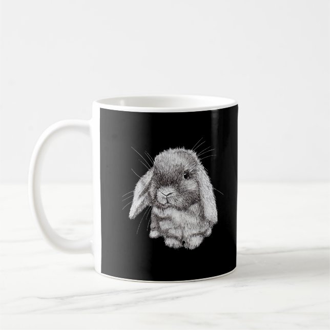 Love Eared Bunny Rabbit Sketch Mens Womens Childre Kaffeetasse (Links)