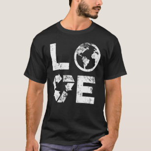 Love Earth Day 90s Vintage Recycling Kids Or Teach T-Shirt