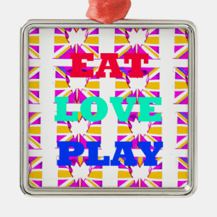 Love Eat Play Heart Hakuna Matata Farben.png Ornament Aus Metall